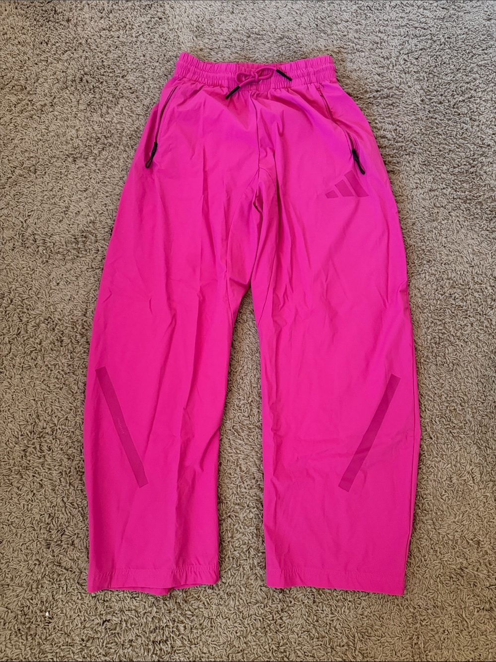 adidas Pink Active Track Pants with Drawstring Waist